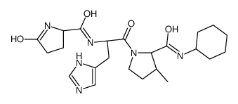 (2S,3S)-N-cyclohexyl-1-[(2S)-3-(1H-imidazol-5-yl)-2-[[(2S)-5-oxopyrrolidine-2-carbonyl]amino]propanoyl]-3-methylpyrrolidine-2-carboxamide Structure