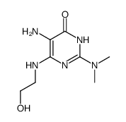 5-amino-2-dimethylamino-6-(2-hydroxy-ethylamino)-3H-pyrimidin-4-one结构式