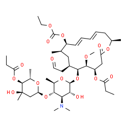 Leucomycin V, 9-(ethyl carbonate) 3,4B-dipropanoate structure