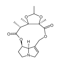 12,13-(Ξ)-ethane-1,1-diyldioxy-(13βH,14βH)-14,19-dihydro-20-nor-crotalanane-11,15-dione结构式