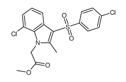 7-chloro-3-[(4-chlorophenyl)sulfonyl]-2-methyl-1H-indole-1-acetic acid methyl ester Structure