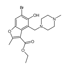 ethyl 6-bromo-5-hydroxy-2-methyl-4-[(4-methylpiperazin-1-yl)methyl]-1-benzofuran-3-carboxylate结构式