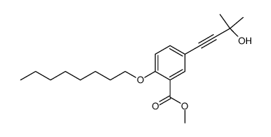 5-(3-hydroxy-3-methyl-but-1-ynyl)-2-octyloxy-benzoic acid methyl ester Structure