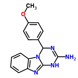 4-(4-METHOXY-PHENYL)-1,4-DIHYDRO-BENZO[4,5]IMIDAZO[1,2-A][1,3,5]TRIAZIN-2-YLAMINE结构式