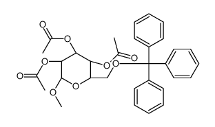 甲基 2,3,4-三-O-乙酰基-6-O-三苯代甲基-β-D-吡喃半乳糖苷结构式