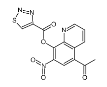 (5-acetyl-7-nitroquinolin-8-yl) thiadiazole-4-carboxylate结构式