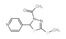 1-(5-methylsulfanyl-2-pyridin-4-yl-2H-1,3,4-thiadiazol-3-yl)ethanone结构式