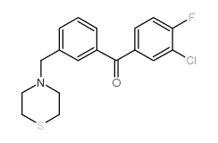 3-CHLORO-4-FLUORO-3'-THIOMORPHOLINOMETHYL BENZOPHENONE结构式