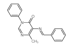 5-(benzylideneamino)-6-methyl-3-phenyl-pyrimidin-4-one结构式