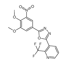 3-[5-(3,4-dimethoxy-5-nitro-phenyl)-[1,3,4]oxadiazol-2-yl] -2-trifluoromethyl-pyridine Structure