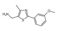 C-[2-(3-Methoxy-phenyl)-4-methyl-thiazol-5-yl]-methylamine Structure