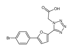 2-[5-[5-(4-bromophenyl)furan-2-yl]tetrazol-1-yl]acetic acid结构式