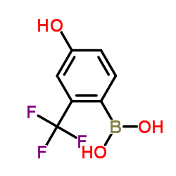 [4-Hydroxy-2-(trifluoromethyl)phenyl]boronic acid structure