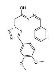 N-[(E)-benzylideneamino]-2-[5-(3,4-dimethoxyphenyl)tetrazol-2-yl]acetamide Structure