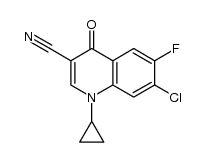 7-chloro-1-cyclopropyl-6-fluoro-1,4-dihydro-4-oxo-3-quinolinecarboxylic acid nitrile Structure