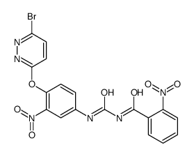 N-[[4-(6-bromopyridazin-3-yl)oxy-3-nitro-phenyl]carbamoyl]-2-nitro-ben zamide structure