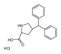 (2S,4S)-4-BENZHYDRYLPYRROLIDINE-2-CARBOXYLIC ACID HYDROCHLORIDE结构式