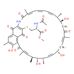 30-[[(R)-2-Acetylamino-3-methoxy-3-oxopropyl]thio]-30-dechloronaphthomycin A structure