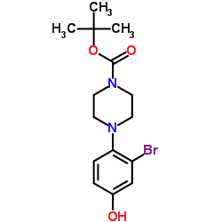 2-Methyl-2-propanyl 4-(2-bromo-4-hydroxyphenyl)-1-piperazinecarboxylate Structure