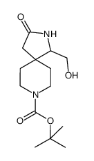 叔-丁基 1-(羟甲基)-3-氧亚基-2,8-二氮杂螺[4.5]癸烷-8-甲酸基酯结构式