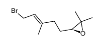 (S)-3-((E)-5-Bromo-3-methyl-pent-3-enyl)-2,2-dimethyl-oxirane结构式