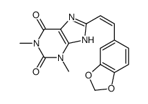 8-[(E)-2-(1,3-Benzodioxol-5-yl)vinyl]-1,3-dimethyl-3,7-dihydro-1H -purine-2,6-dione结构式