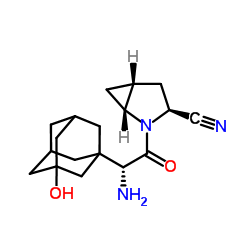 (R)-3-hydroxyadamantylglycine-L-trans-4,5-methanoprolinenitrile Structure