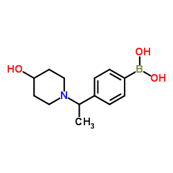 (4-(1-(4-hydroxypiperidin-1-yl)ethyl)phenyl)boronic acid Structure