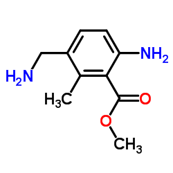 Benzoic acid, 6-amino-3-(aminomethyl)-2-methyl-, methyl ester (9CI) structure