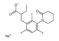 α-Ethyl-3-(2-oxopiperidino)-2,4,6-triiodohydrocinnamic acid sodium salt structure