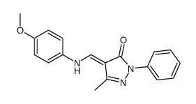 (4E)-4-[(4-methoxyanilino)methylidene]-5-methyl-2-phenylpyrazol-3-one结构式