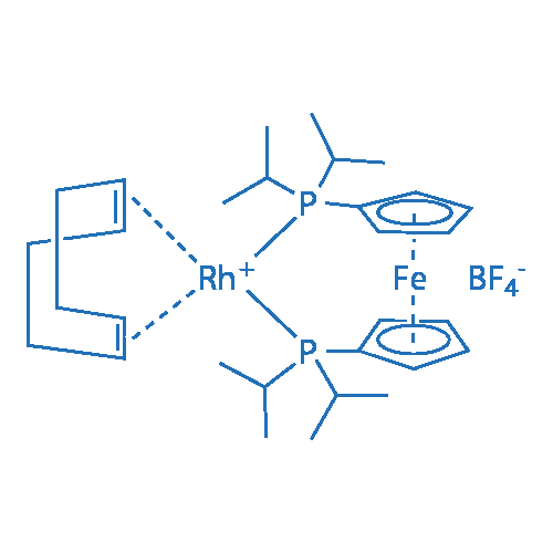 1,1'-Bis(di-i-propylphosphino)ferrocene(1,5-cyclooctadiene)rhodium(I) tetrafluoroborate picture