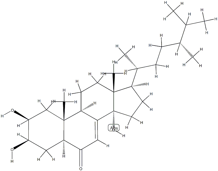 (24R)-2β,3β,14-Trihydroxy-5α-ergost-7-en-6-one结构式