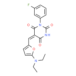 2,4,6(1H,3H,5H)-Pyrimidinetrione,5-[[5-(diethylamino)-2-furanyl]methylene]-1-(3-fluorophenyl)- picture