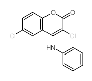 4-anilino-3,6-dichloro-chromen-2-one Structure