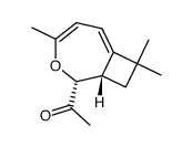 1-((1S,2R)-4,8,8-trimethyl-3-oxabicyclo[5.2.0]nona-4,6-dien-2-yl)ethan-1-one Structure