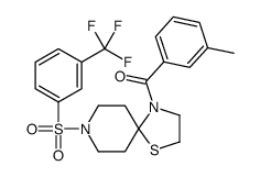 (3-methylphenyl)-[8-[3-(trifluoromethyl)phenyl]sulfonyl-1-thia-4,8-diazaspiro[4.5]decan-4-yl]methanone Structure