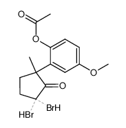 Acetic acid 2-(3,3-dibromo-1-methyl-2-oxo-cyclopentyl)-4-methoxy-phenyl ester Structure