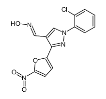 1-(2-chloro-phenyl)-3-(5-nitro-furan-2-yl)-1H-pyrazole-4-carbaldehyde oxime Structure