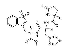 3-(1,1-dioxo-1H-1λ6-benzo[b]thiophen-3-yl)-2-[Nα-(5-oxo-prolyl)-histidylamino]-propionic acid methyl ester Structure