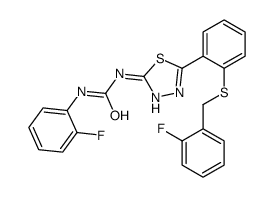 1-(2-fluorophenyl)-3-[5-[2-[(2-fluorophenyl)methylsulfanyl]phenyl]-1,3,4-thiadiazol-2-yl]urea结构式