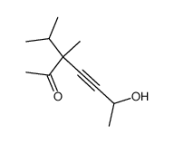 6-Hydroxy-3-methyl-3-isopropyl-4-heptyn-2-one structure