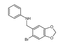 N-((6-bromobenzo[d][1,3]dioxol-5-yl)methyl)benzenamine Structure