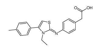 2-[4-[[3-ethyl-4-(4-methylphenyl)-1,3-thiazol-2-ylidene]amino]phenyl]acetic acid结构式