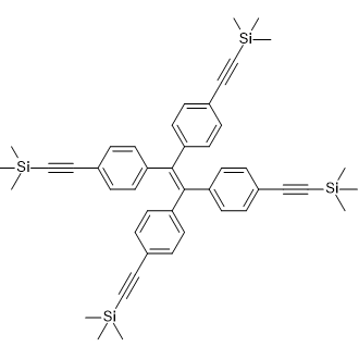 1,1,2,2-Tetrakis(4-((trimethylsilyl)ethynyl)phenyl)ethene Structure