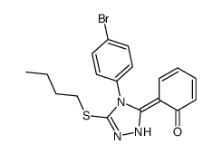 (6Z)-6-[4-(4-bromophenyl)-3-butylsulfanyl-1H-1,2,4-triazol-5-ylidene]cyclohexa-2,4-dien-1-one Structure