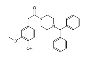 1-(4-benzhydrylpiperazin-1-yl)-2-(4-hydroxy-3-methoxyphenyl)ethanone结构式