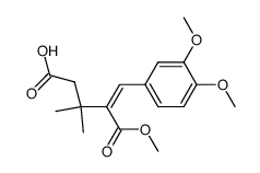 2-[1-(3,4-Dimethoxy-phenyl)-meth-(Z)-ylidene]-3,3-dimethyl-pentanedioic acid 1-methyl ester结构式