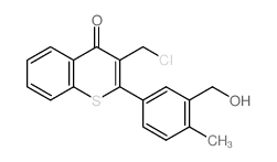 4H-1-Benzothiopyran-4-one,3-(chloromethyl)-2-[3-(hydroxymethyl)-4-methylphenyl]- Structure