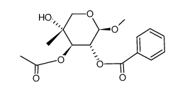 Methyl-3-O-acetyl-2-O-benzoyl-4-C-methyl-β-D-xylopyranosid结构式